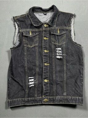 Man Cowboy Vest Turn Down Collar Leisure Waistcoat Single Breasted Sleeveles